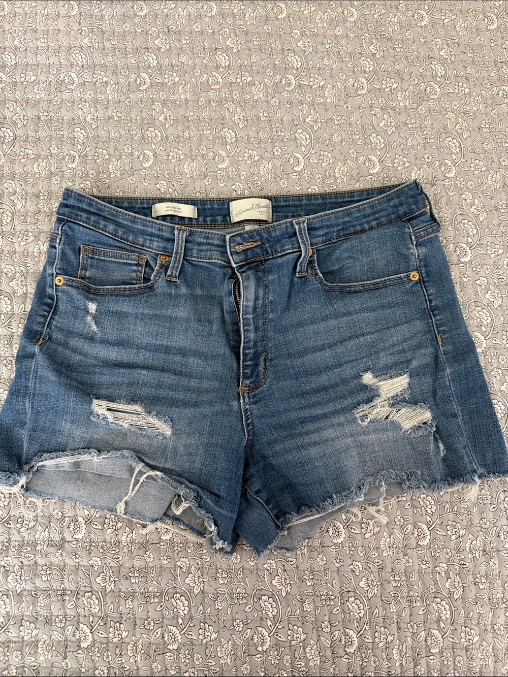 Universal Thread Women's Distressed Denim Shorts - Blue